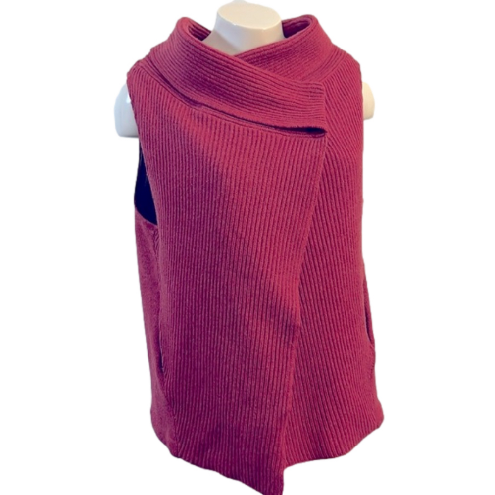 Rivamonti for Saks Fifth Ave wool / cashmere/silk Ribbed lined vest LARGE Italy